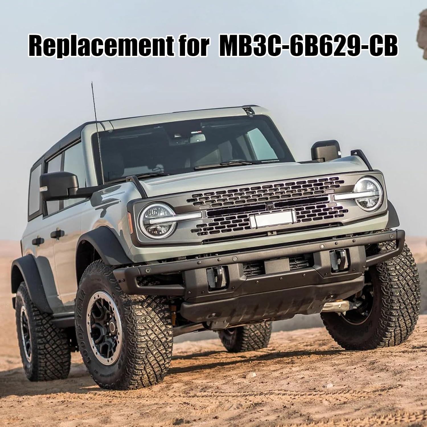 Front Bumper Skid Plate Compatible with 2021 2022 2023 2024 2025 2026 Ford Bronco 2/4 Door Lower Guard Engine Protection Protector Replacement for MB3C-6B629-CB