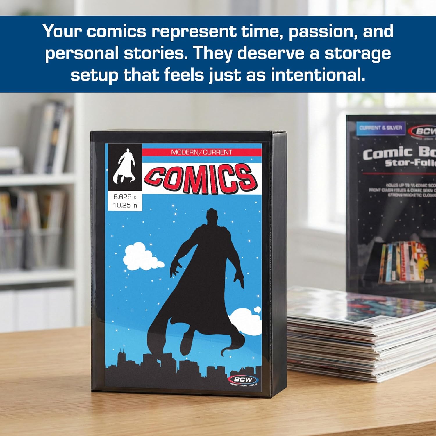 BCW Comic Book StorFolio Kit – Includes Magnetic Comic StorFolio + 50 Current Premade® Resealable Comic Book Bags and Boards | Comic Book Carrying Case & Storage Organizer
