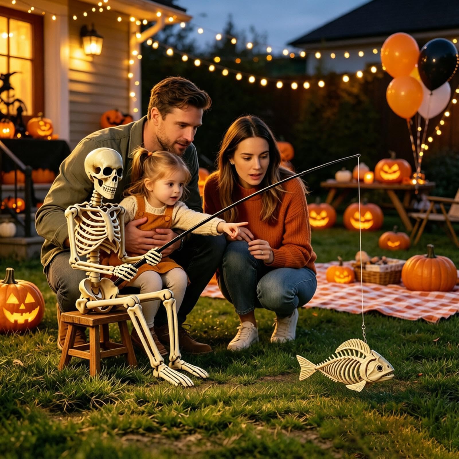 Esqueleto Decorativo De Halloween Gran escultura de esqueleto gótico