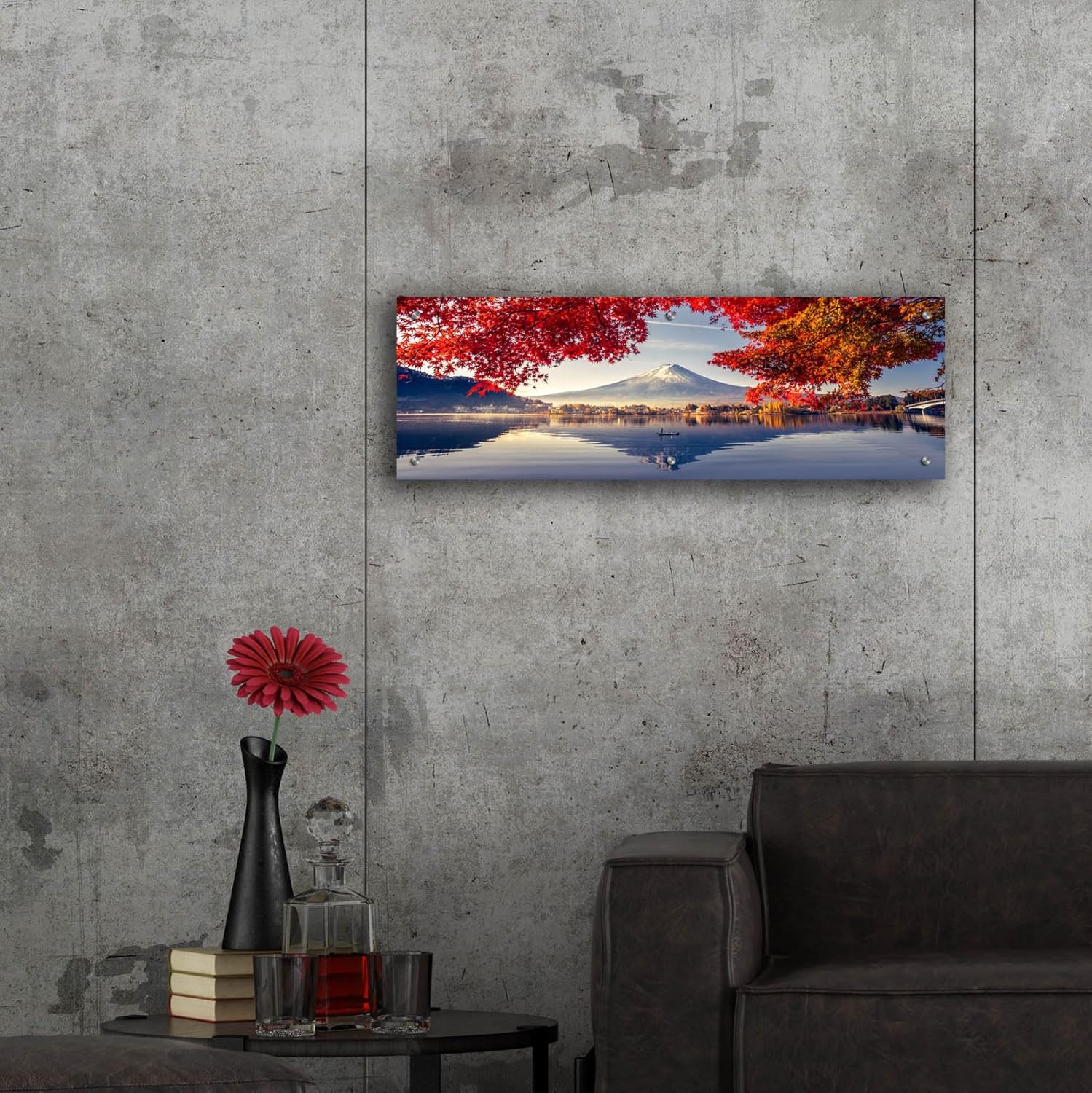 Epic Art 'Mountain Fuji Japan' by Epic Portfolio, Acrylic Glass Wall Art, 36"x12"