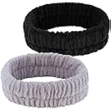 Spa Headband, Makeup Headband for Washing Face,Hair Bands Men,Black and Grey