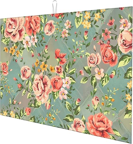 Miniatura 9 de Tapete de secado de platos para encimera de cocina, tapete floral vintage de microfibra, tapete escurridor de platos para encimera, cafetería, barra