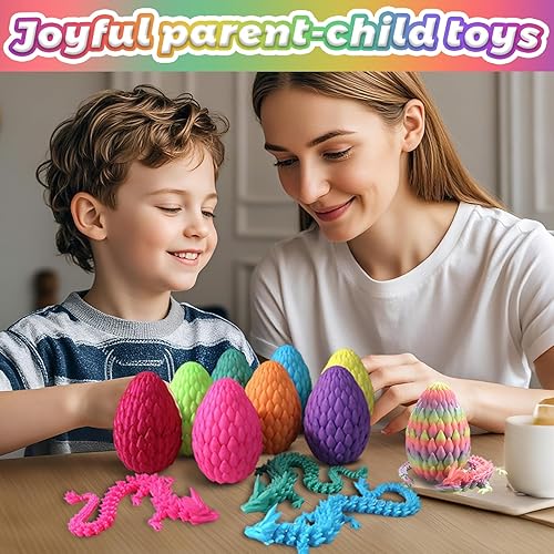 Miniatura 93 de Huevo de dragón impreso en 3D de 15 pulgadas, juguetes de cumpleaños de Navidad, regalo de relleno de calcetines, dragón de cristal articulado