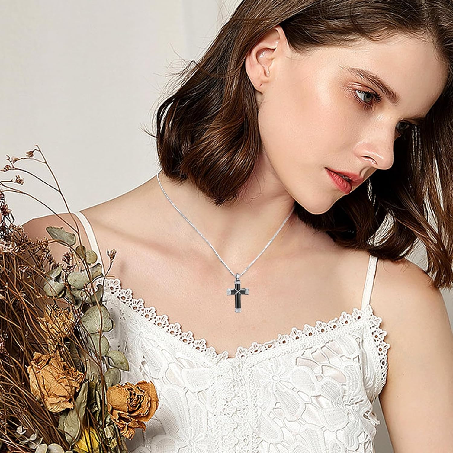 Minicremation Rope Winding Cross Cremation Ashes Urn Pendant Necklace Memorial Keepsake Jewelry Lord’s Prayer Cross Ashes Necklaces - Image 6