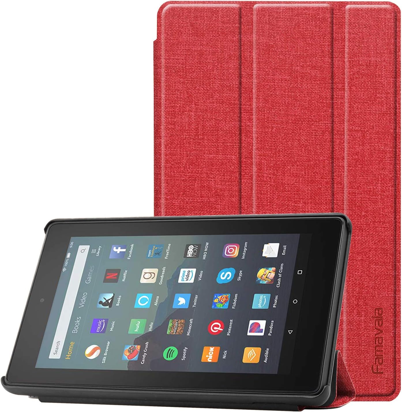 Famavala Shell Case Cover Compatible with All-New Fire 7 Tablet [9th Generation, 2019 Release] (ZRed)