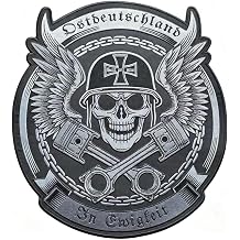Large Embroidery Skull Patches for Jacket Back Motorcycle Biker Applique Iron on Badge Irregular Circle