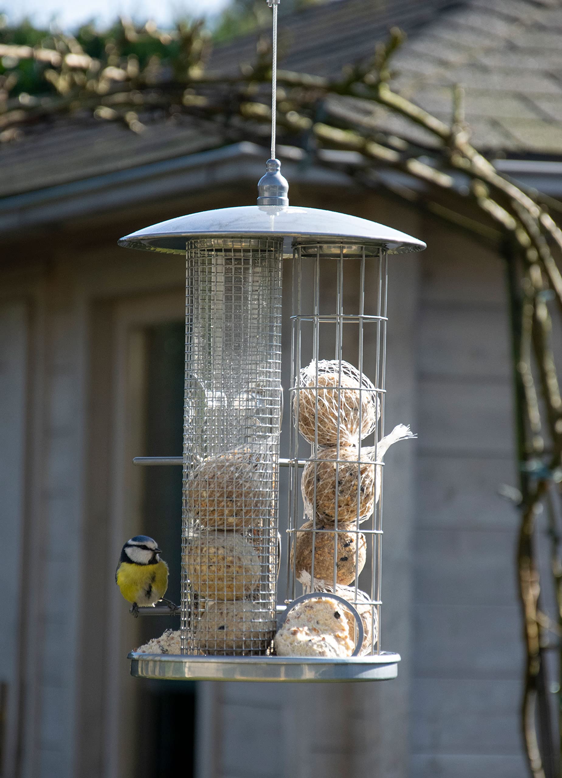 Mangeoire à Oiseaux Suspendue En Métal - Forme Ananas, Résistante Aux Intempéries - Pour Balcon, Jardin