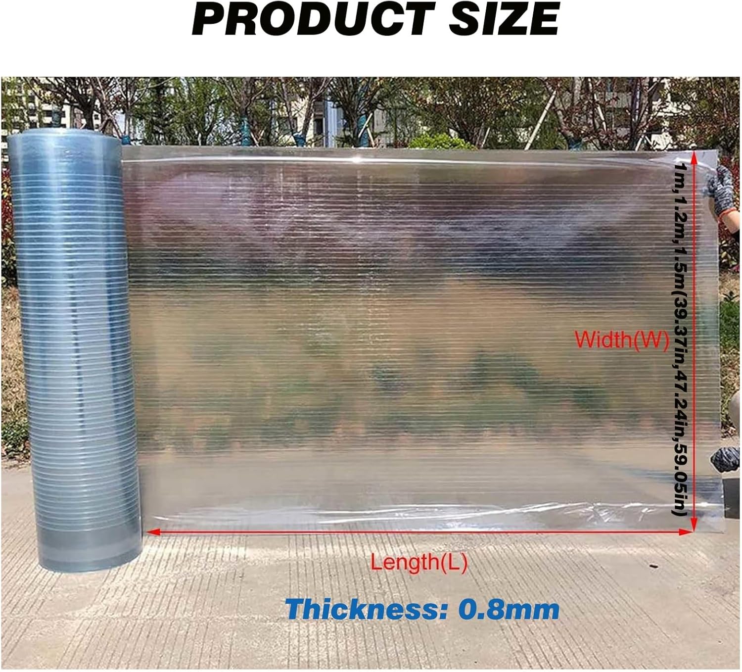 Polycarbonate Roof Sheet, 0.8mm Fiberglass Board Outdoor Insulation Daylighting Board, Cold Frame Replacement Board, for Outdoor Garden Pergola(1X10m)