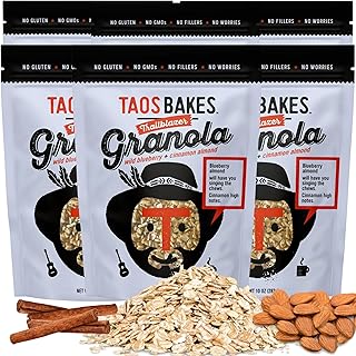 Taos Bakes - Wild Blueberry & Cinnamon Granola - Crunchy Granola Breakfast Snack - Gluten Free, No GMOS, No Fillers - 10 oz (Pack of 6)