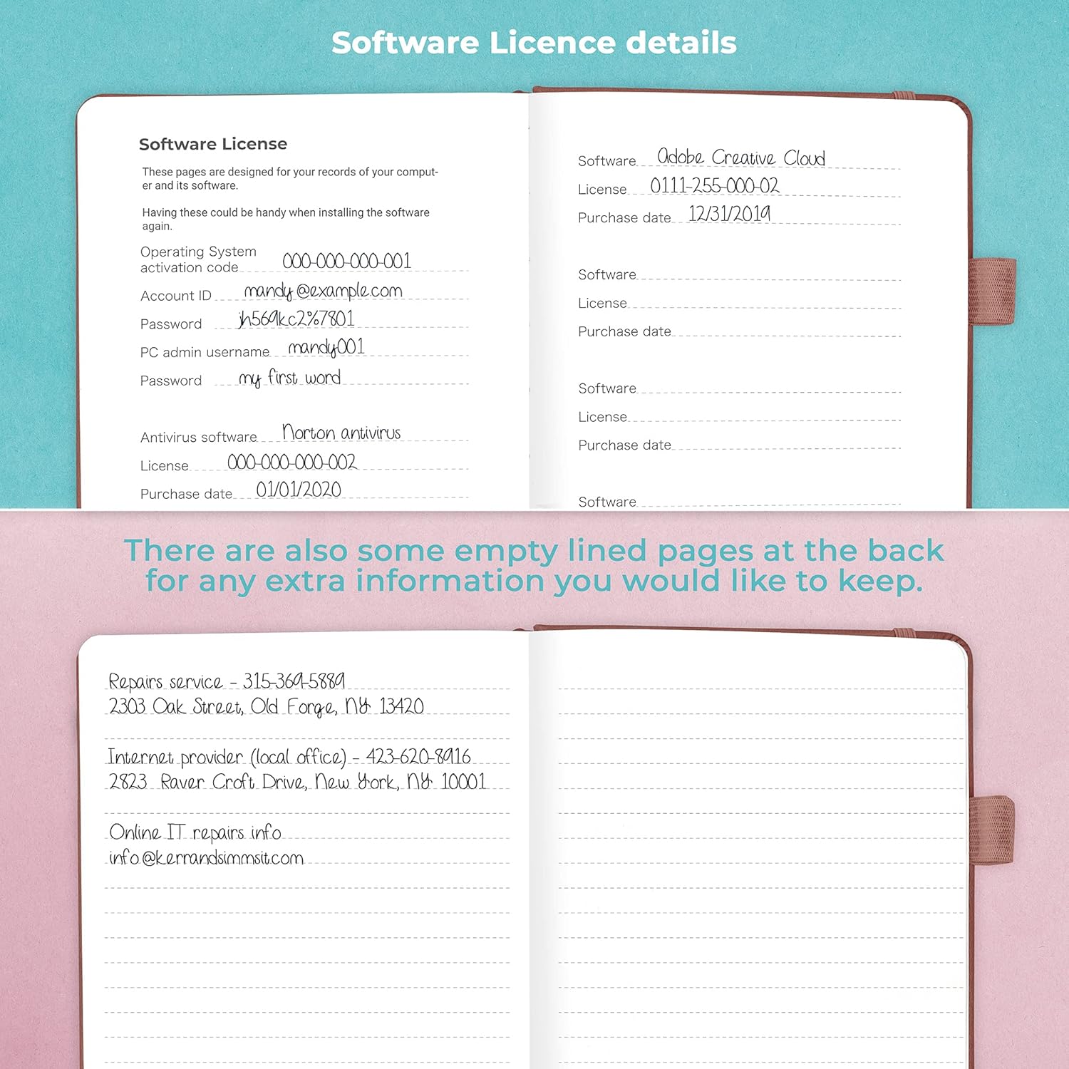 Clever Fox Password Book – Alphabetized Internet Address & Password Organizer – Computer & Website Password Keeper Notebook – Log-In Password Journal - Medium, A5, 8.3x5.8″, Hardcover (Rose Gold) : Office Products