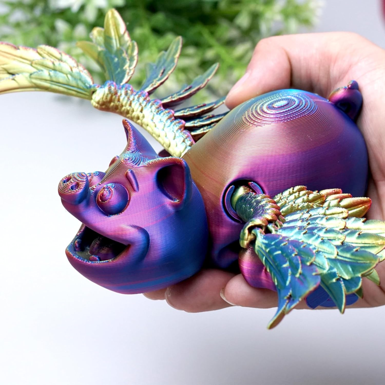 3Dプリントフリギーモデル、翼のある豚、柔軟でリアルな関節式動物フィジェットトイ、ミステリーフィギュア イースターギフト エグゼクテ