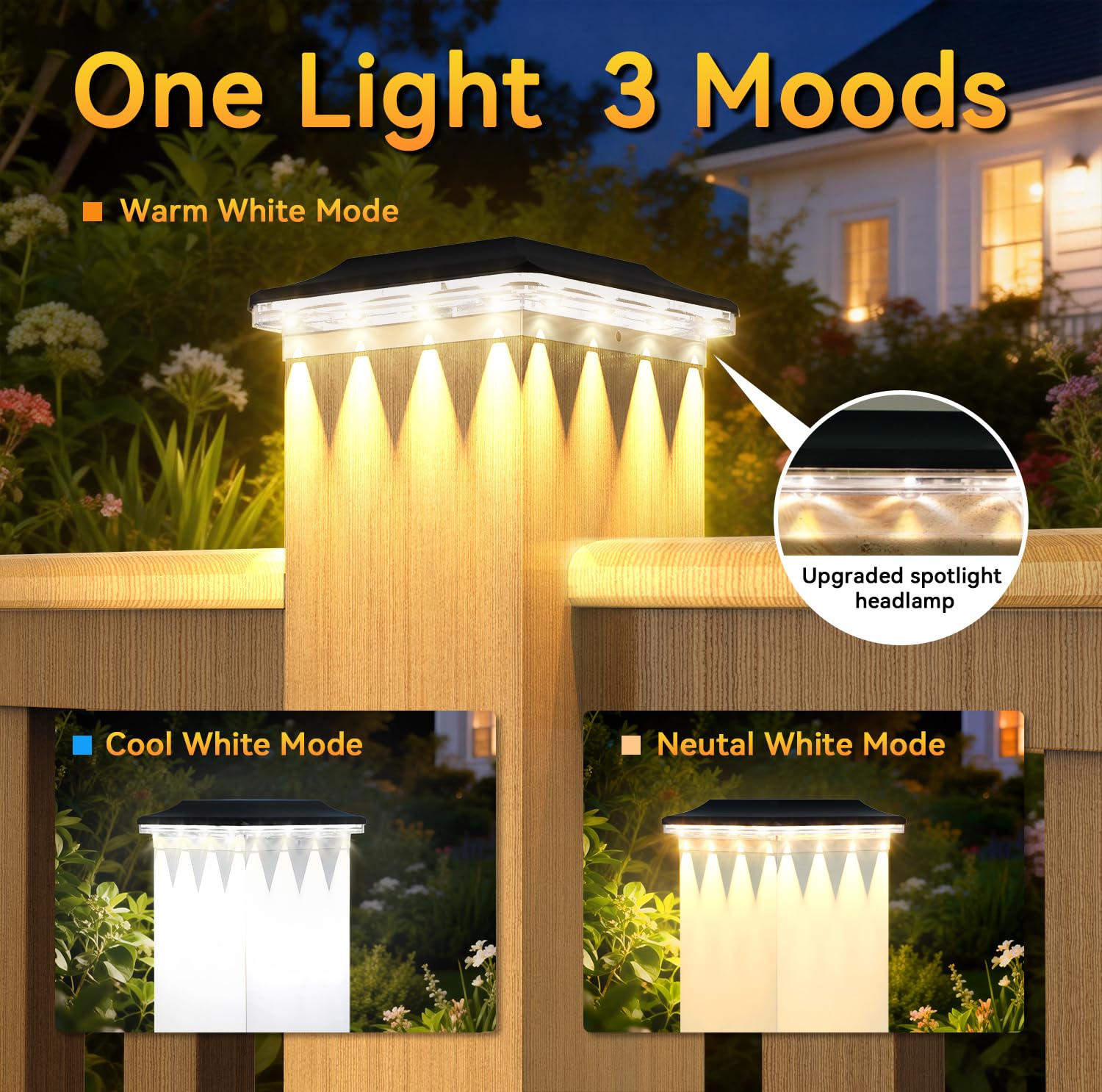 ZCXLIGHT Solar-Pfostenkappen-Lichter, 4 x 4 Pfosten, wasserdicht, 16 LEDs, Spot-Linse, 12 Stück Zaunpfosten, Solarleuchten, 4 x 4, 3,5 x 3,5 cm, Vinyl-Holzpfosten, Solarpfosten für Garten, Terrasse