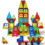 MAGBLOCK Magnetic Tiles Kids Toys, 120PCS 3D Magnetic Building Blocks Set Construction Toys Educational STEM Magnet Tiles for Kids Stacking Blocks Learning Gifts for Toddlers Boys Girls