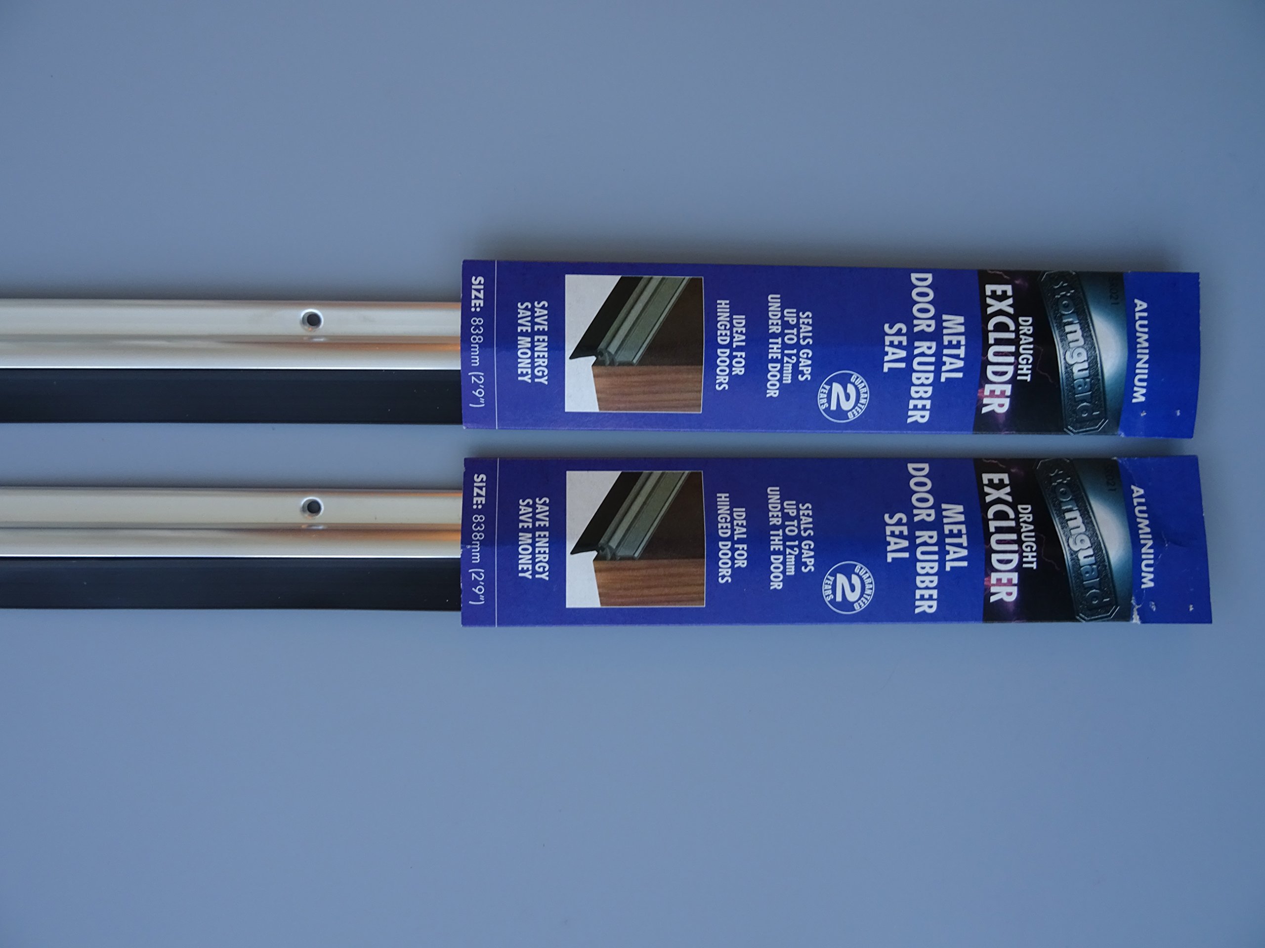 STORMGUARD BDS 03AM0050838A Lot de 2 joints d'étanchéité en caoutchouc pour bas de porte Aluminium 838 mm