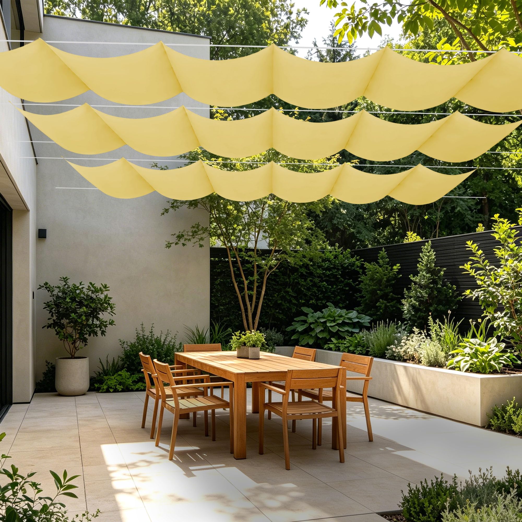 Voiles d'ombrage rétractable pour bloquer les UV sur la terrasse