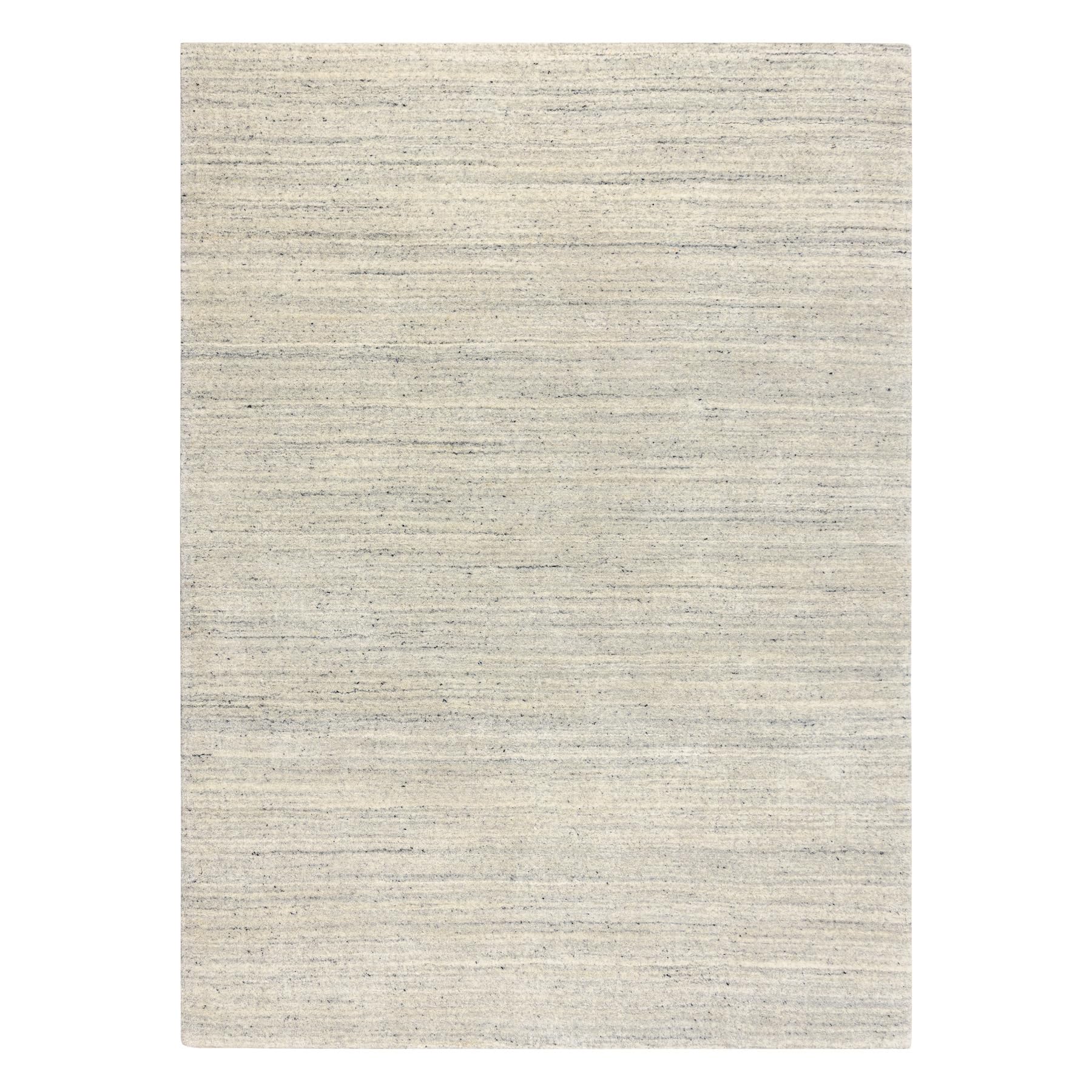 rugsx Wollteppich Berber Loom hellsilber - handgewebter Boho Teppich, melierter Wohnzimmer Teppich, dick und weich 60x90 cm