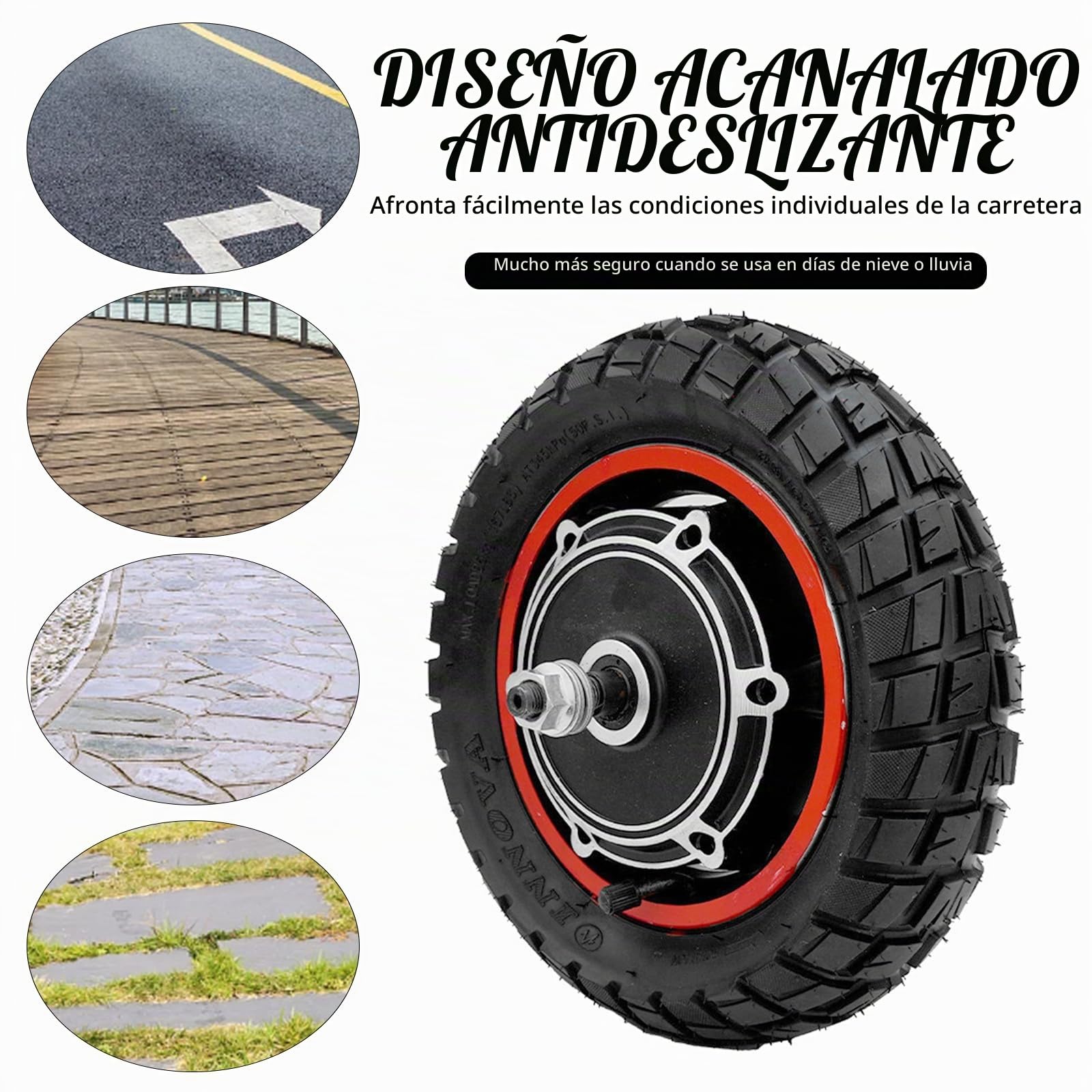 Motor De Cubo De Scooter Eléctrico Con Neumáticos De Goma Sólida 48V 500W, Rueda Motriz Trasera Para Kugoo M4/M4pro