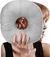 Vista 8 de Almohada de perforación de oreja para dormir de lado, almohada de dona para dolor de oído y CNH, almohada de oreja con agujeros para dormir de lado