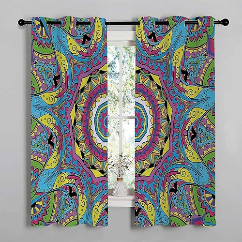 Miniatura 3 de Drapes Accessories - Manta psicodélica insonorizada para puerta Cortinas para Ventanas de Cuarto 55 pulgadas de ancho por 55 pulgadas de largo, 2