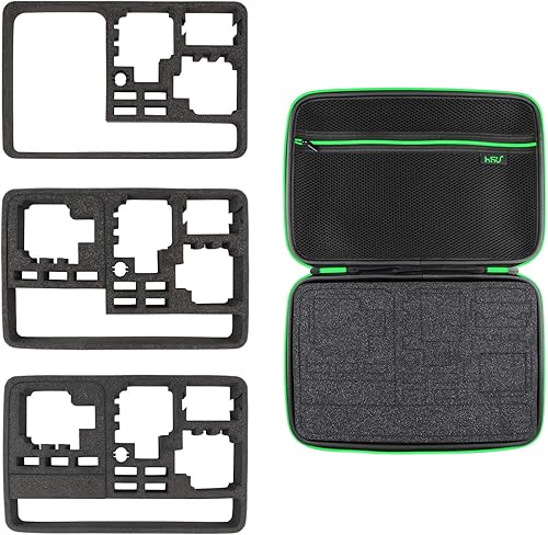 Miniatura 4 de Estuche de transporte grande para GoPro Hero 13, 12, 11, 10, 9, 8, 7, 6, 5, negro, AKASO Campark y accesorios de HSU con asa de transporte y