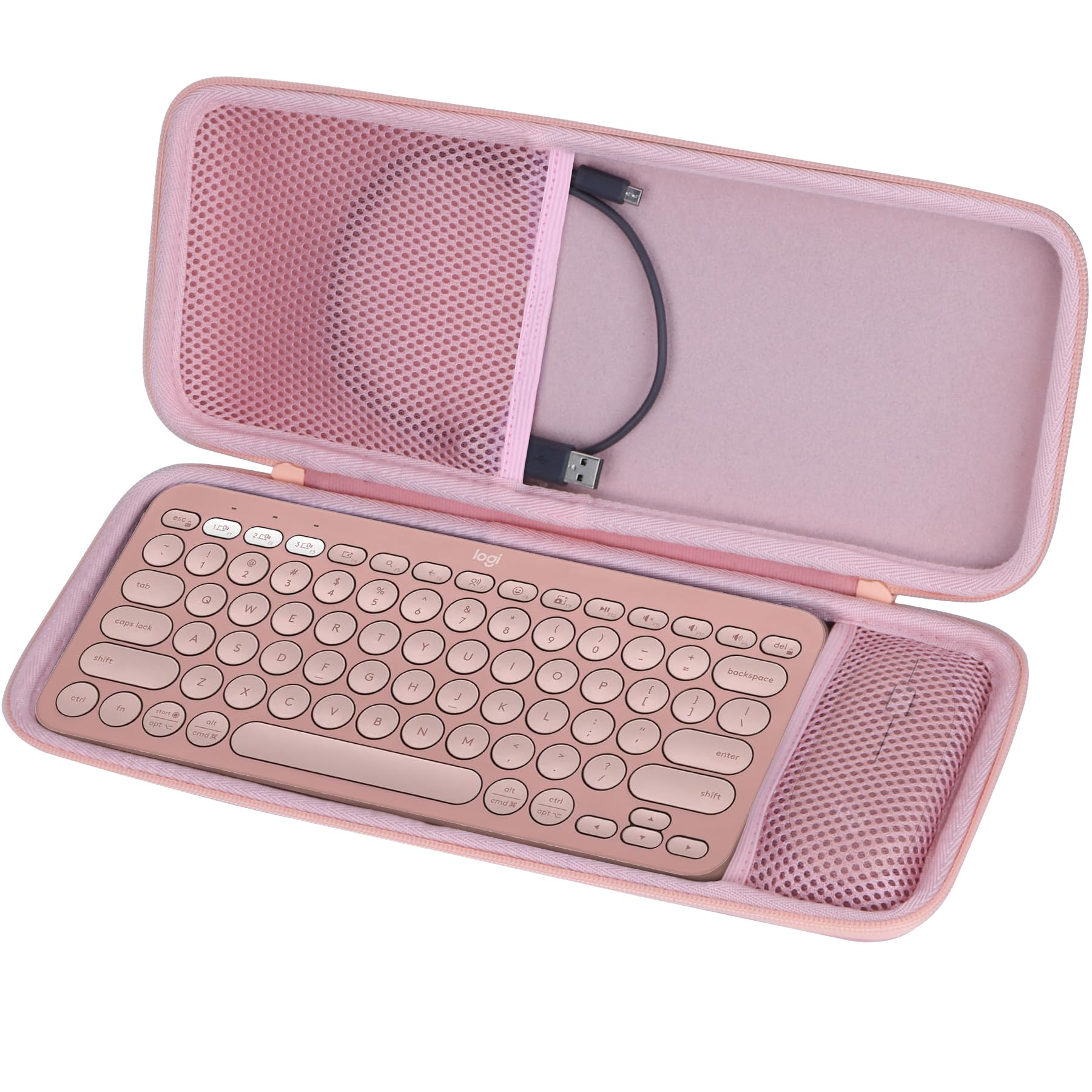 Lebakort Dur Étui Housse Cas Compatible avec Logitech Pebble 2 Combo K380s K380 Clavier sans Fil et M350s M353 Souris (Rose)