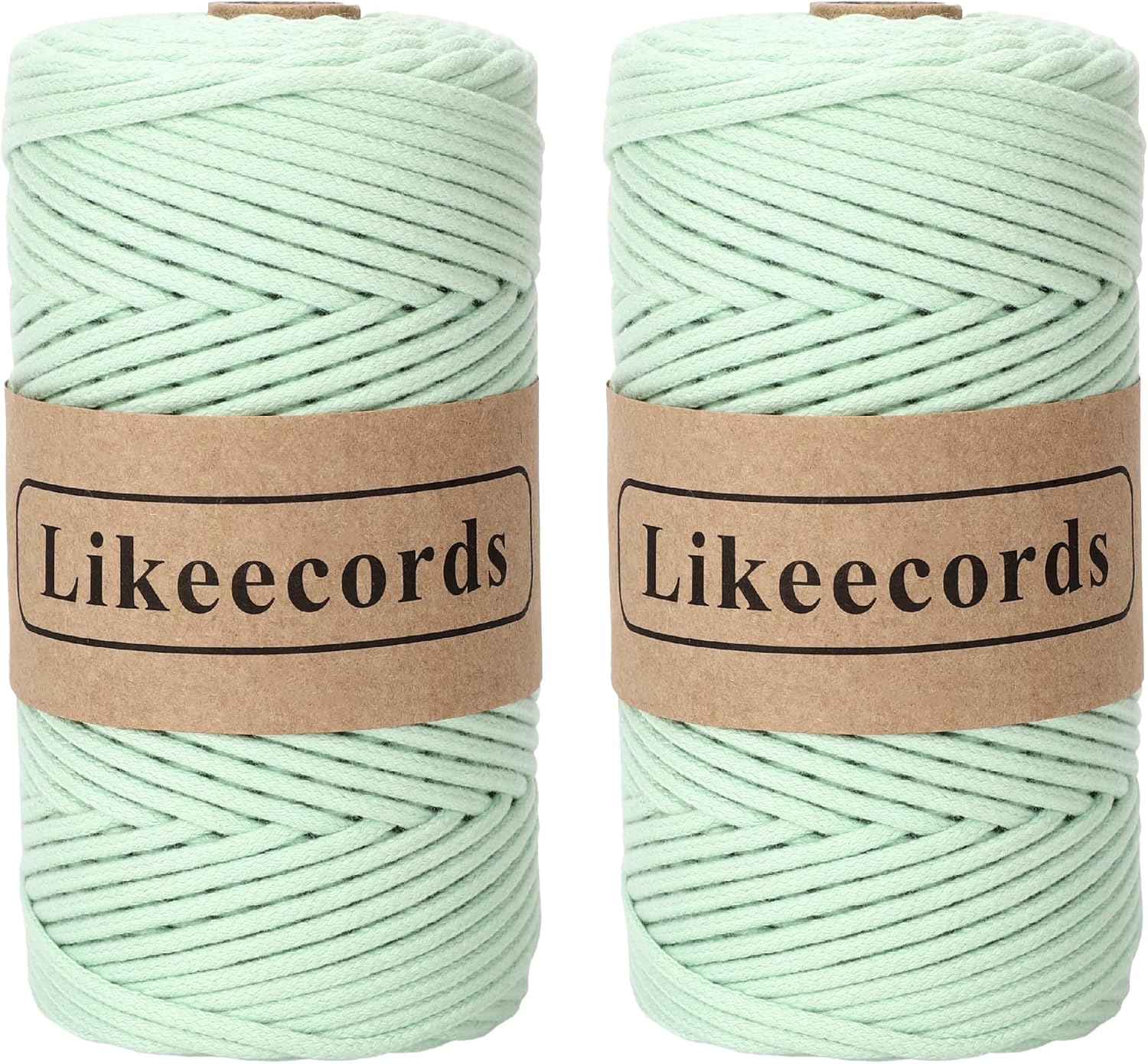 Likeecords Braided Macrame Cotton Cord 4.5mm×109 Yards Macrame Cotton Rope Bohemia Macrame Supplies for Handmade Plant Hangers Wall (Beige)