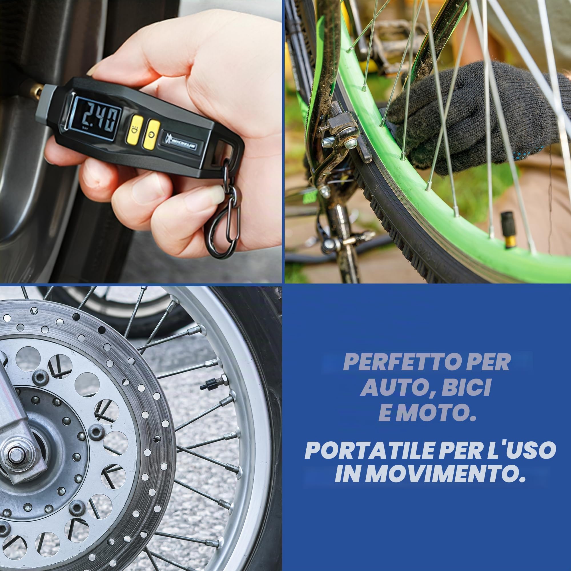 MICHELIN Controllo pressione dei pneumatici digitale - Misuratore di pressione degli pneumatici