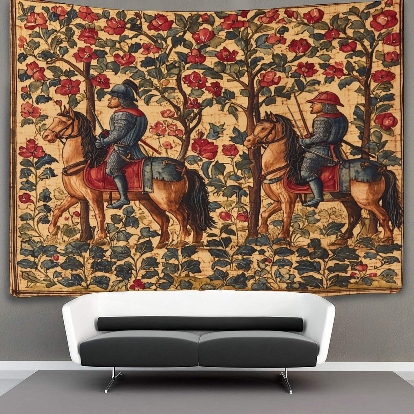 Medieval Style Decorations Tapestry Knight 3D Printing Wall Blanket Wall Hanging for Living Room Bedroom Dorm Decor 100cmx150cm