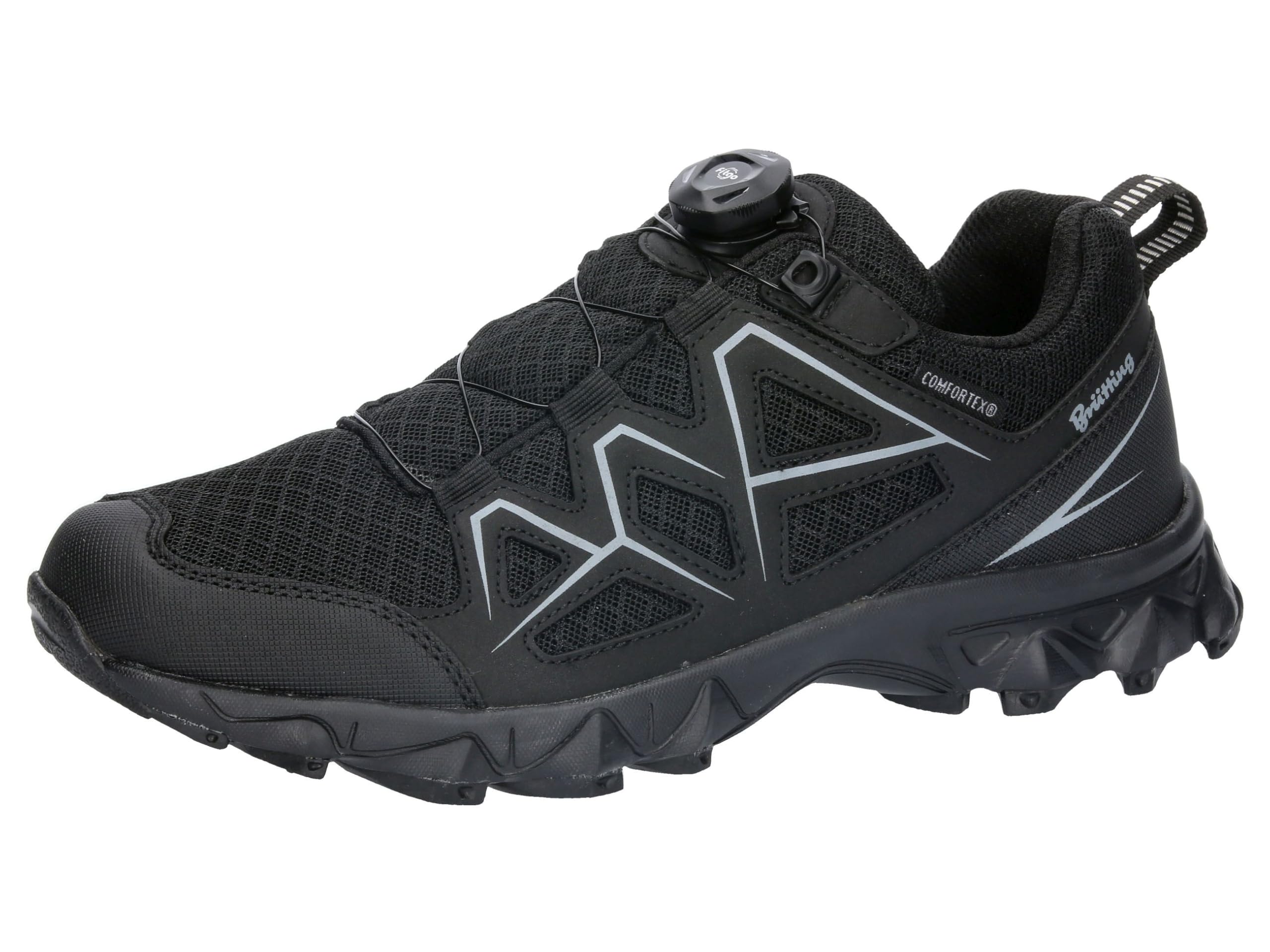 Brütting Unisex's Power Walking Shoes, Black Grey, 10.5 UK