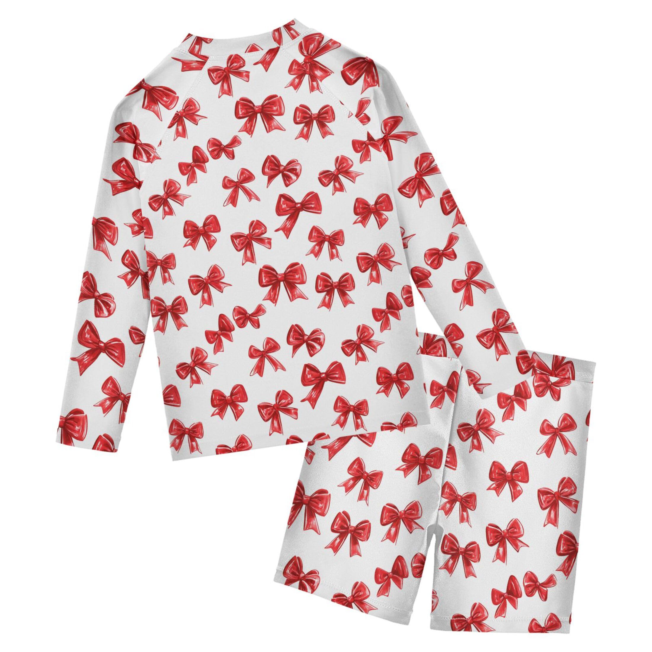 Red Bows Toddlers and Baby Boys' Swimsuit Trunk and Rashguard Set B0405144