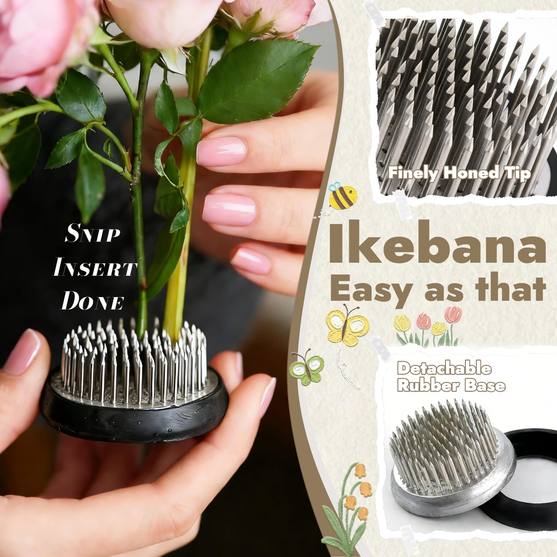 Amazon.com: Ikebana Vase Kit, Flower Frog Container Ceramics Bowl
