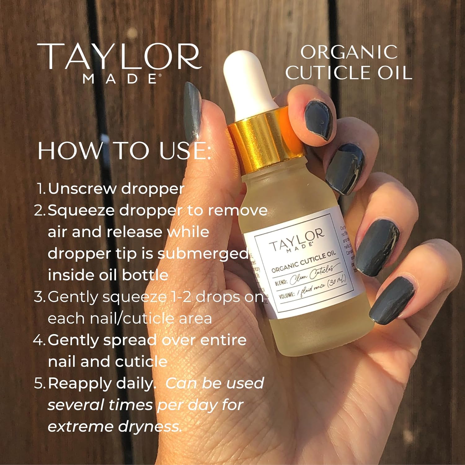 TAYLOR MADE Polish Cuticle Oil – 100% Organic Cuticle Oil | Paraben-free | Non-toxic | Safe for All Ages | Results in less than 2 weeks | Infused with orchid oil | Nail Oil (Bottle & 2 Pens)