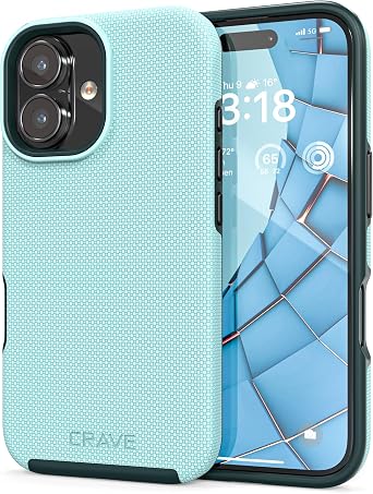 Crave Dual Guard Compatible with iPhone 16 Case, Compatible with MagSafe Shockproof Protection Dual Layer Case for Apple iPhone 16 6.1" - Aqua
