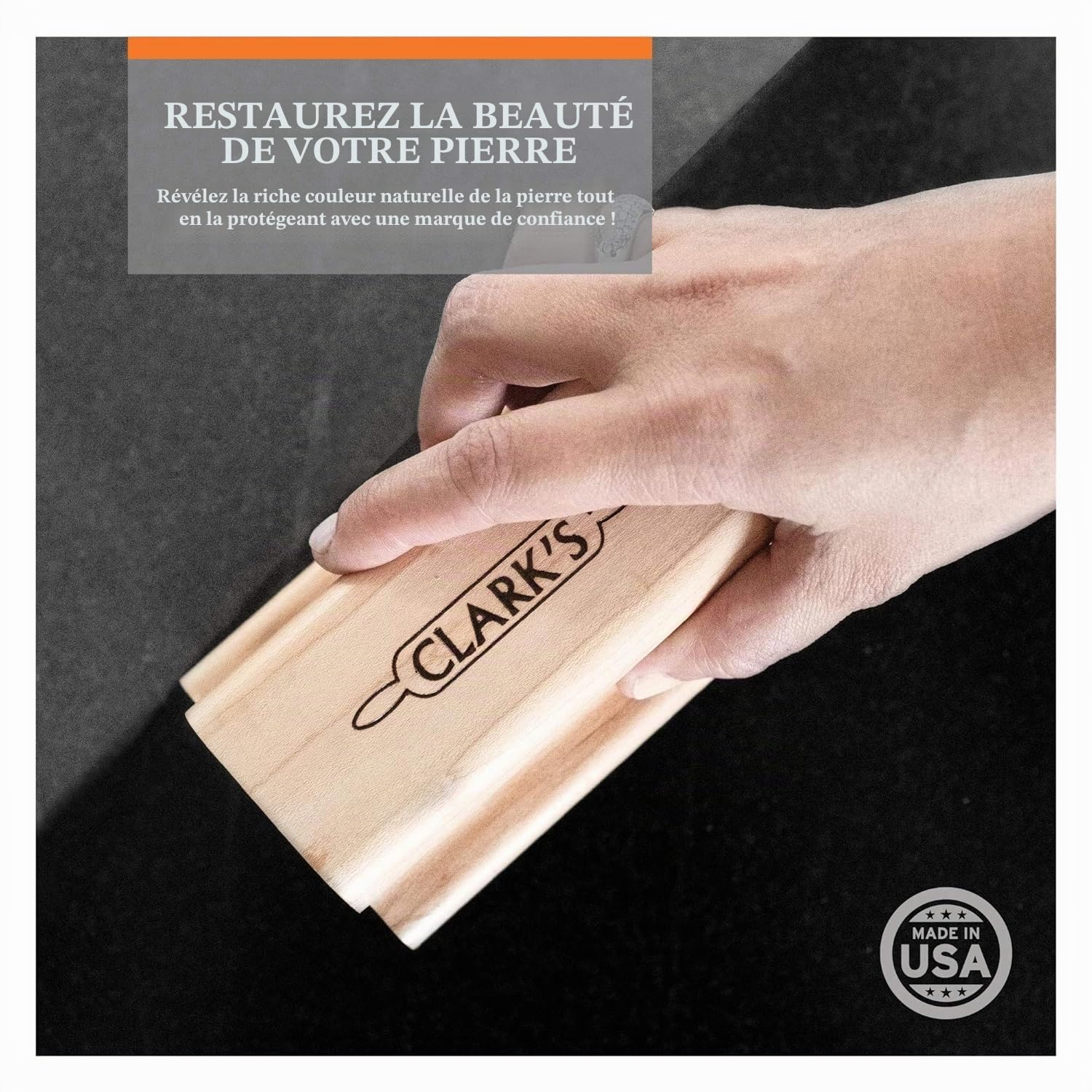 Soapstone and Concrete Sealer (Wax) by CLARK'S | Large 32 ounce | Natural Beeswax and Carnauba Wax | Countertop size for Soap Stone - Slate - Concrete