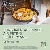 Panasonic NN-CD58RSEPG 27L kuchenka mikrofalowa kombi 4 w 1 z trybem Airfryer i koszem do gotowania, inwerter 1000 W, grill 1300 W, obieg, 19 automatycznych programów, stal nierdzewna