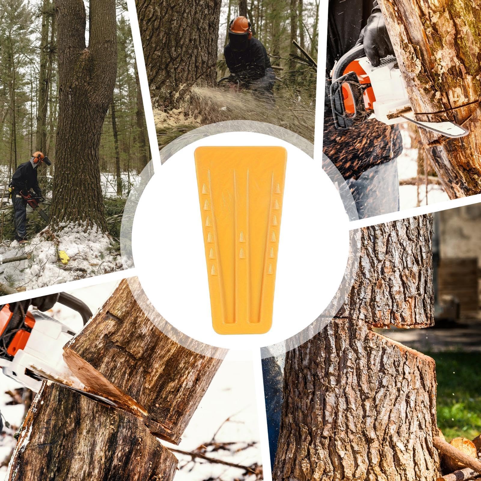 Cales D'Abattage Arbres Orange - Coins Forestiers ABS Anti-Glisse 2 Tailles