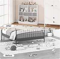 Vista 6 de IDEALHOUSE Estantería para niños y organizador de almacenamiento de juguetes con 3 cajones móviles, armario de almacenamiento de piso con 4