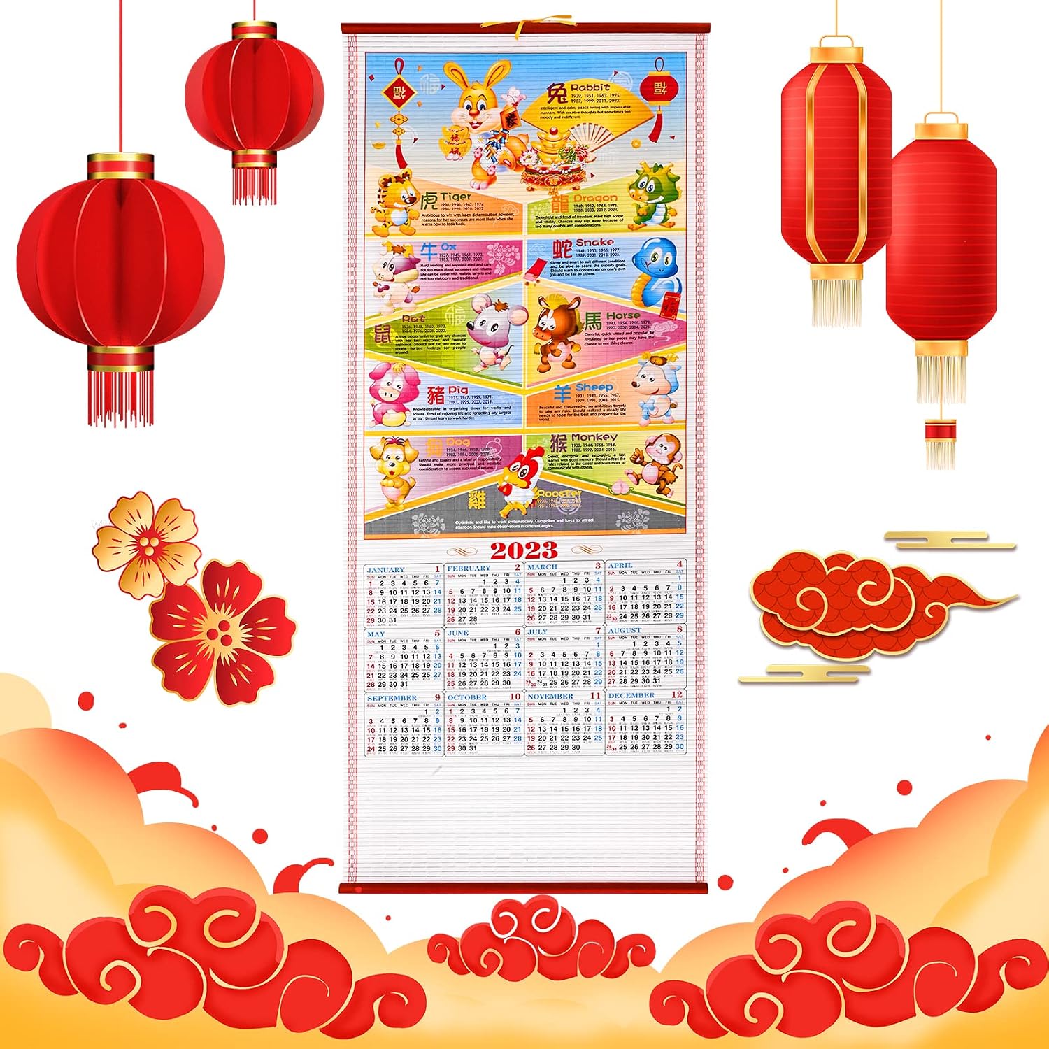 Homoyoyo Calendrier Mural Du Nouvel An Chinois 2026, Année Du Cheval 2026, Calendrier Mural Traditionnel Chinois à Suspendre pour La Maison, Le Restaurant, Le Bureau, L'école, Décoration Homoyoyo Calendrier Mural Du Nouvel An Chinois 2026, Année Du Cheval 2026, Calendrier Mural Traditionnel Chinois à Suspendre pour La Maison, Le Restaurant, Le Bureau, L'école, Décoration