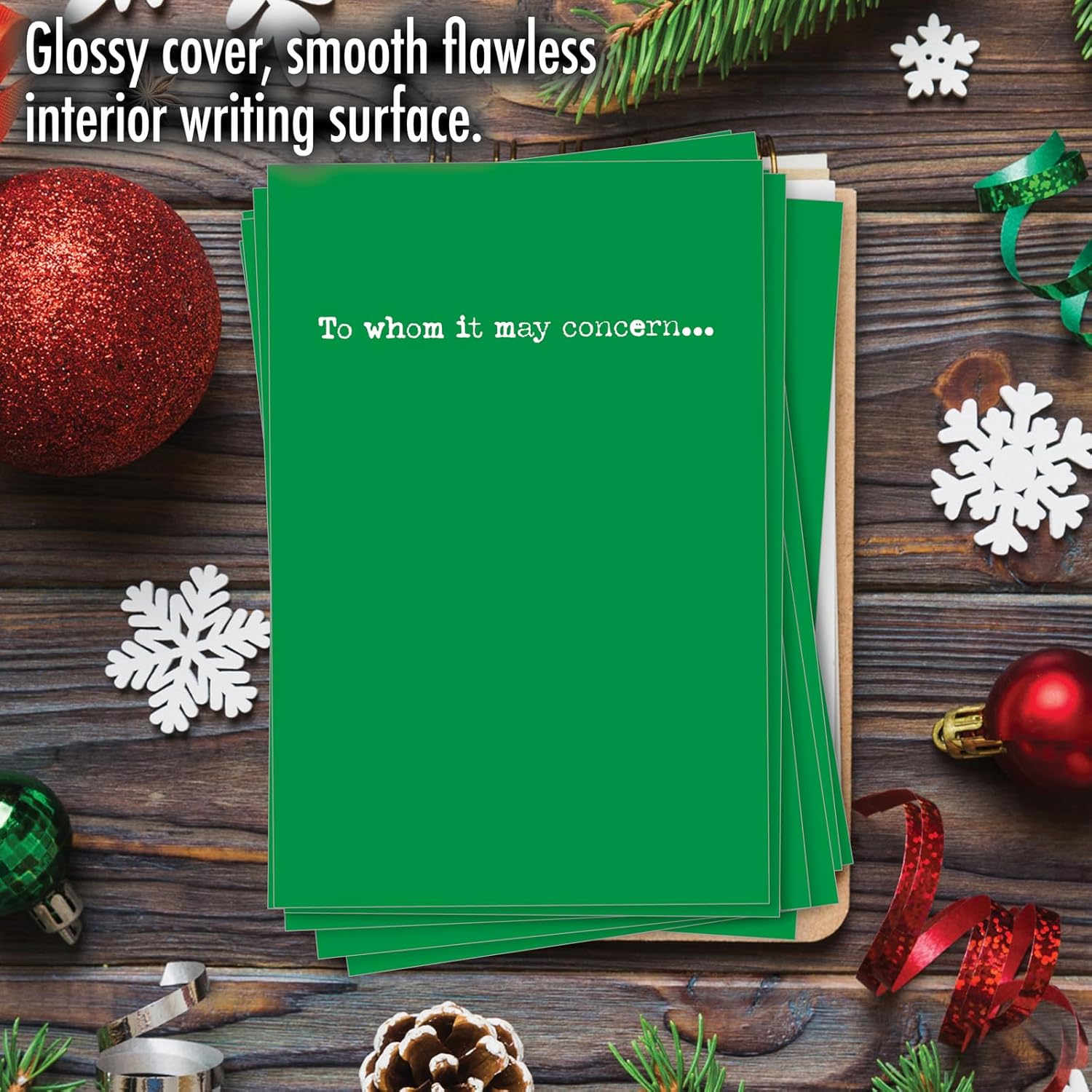NobleWorks - 12 Funny Christmas Greeting Cards - Inappropriate Boxed Xmas Holiday Cards, Adult Humor with Envelopes (1 Design, 12 Cards) - To Whom It May Concern B5901