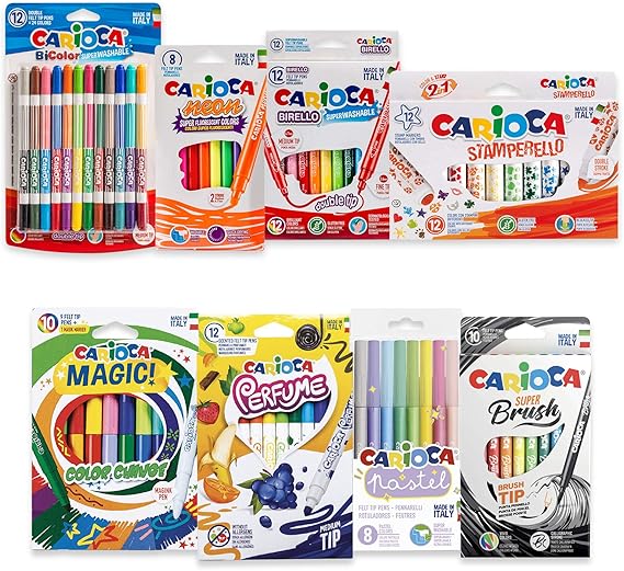 Carioca Crazy Felt Tip Pen Set Washable and Funny Felt Tip Colouring