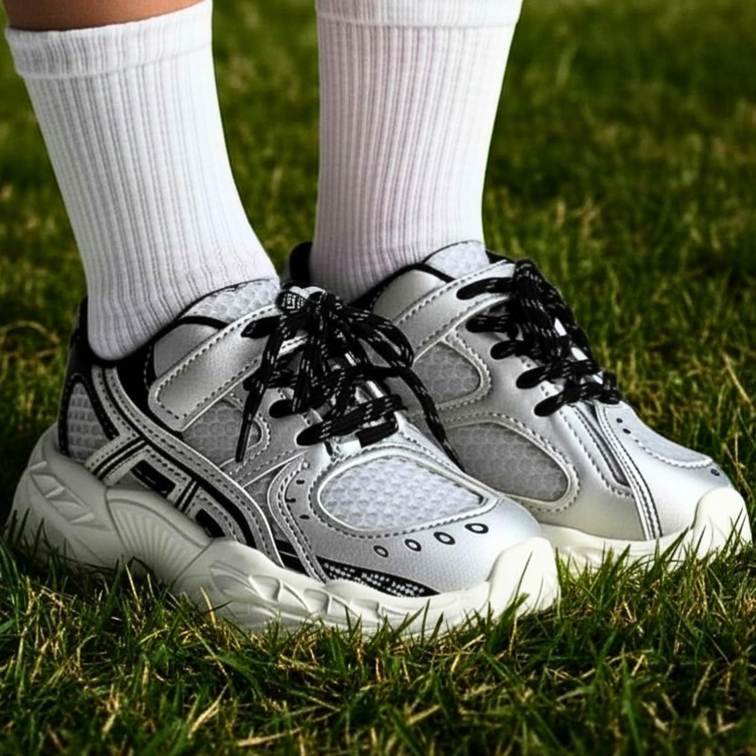 Kids Athletic Sneakers for Boys – Lightweight Breathable Mesh Shoes with Hook and Loop Strap, Chunky Sole for Toddlers & Little Kids