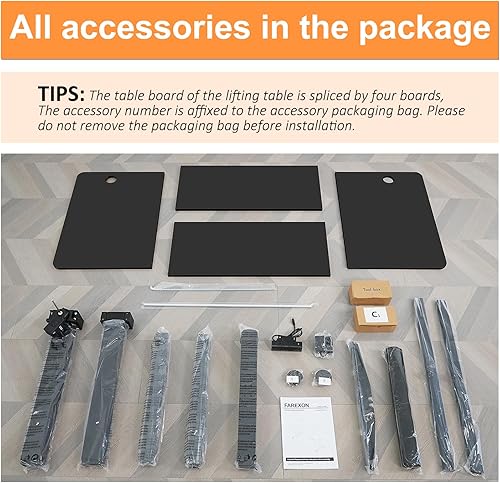 Vista 83 de farexon Escritorio eléctrico de pie de altura ajustable, escritorio de pie de 55 x 24 pulgadas con alfombrilla grande para el mouse, doble gancho