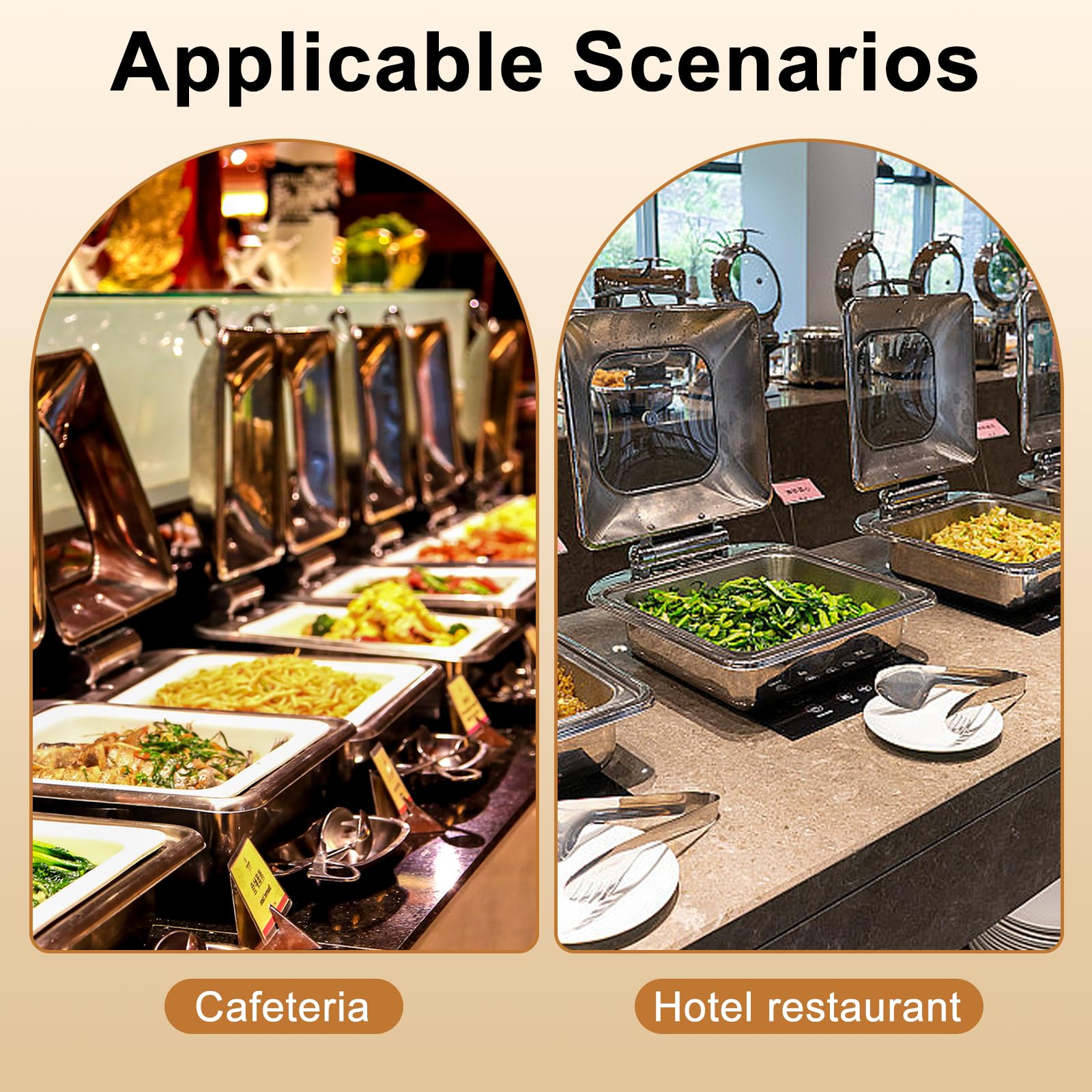 9L Chafing Dish Buffet, Scaldavivande Elettrico Professionale (1/3) | Scaldavivande Elettrico Buffet, Scalda Cibo per Buffet, Ristoranti, Hotel, Feste, Temperatura regolabile da 30-90 °C