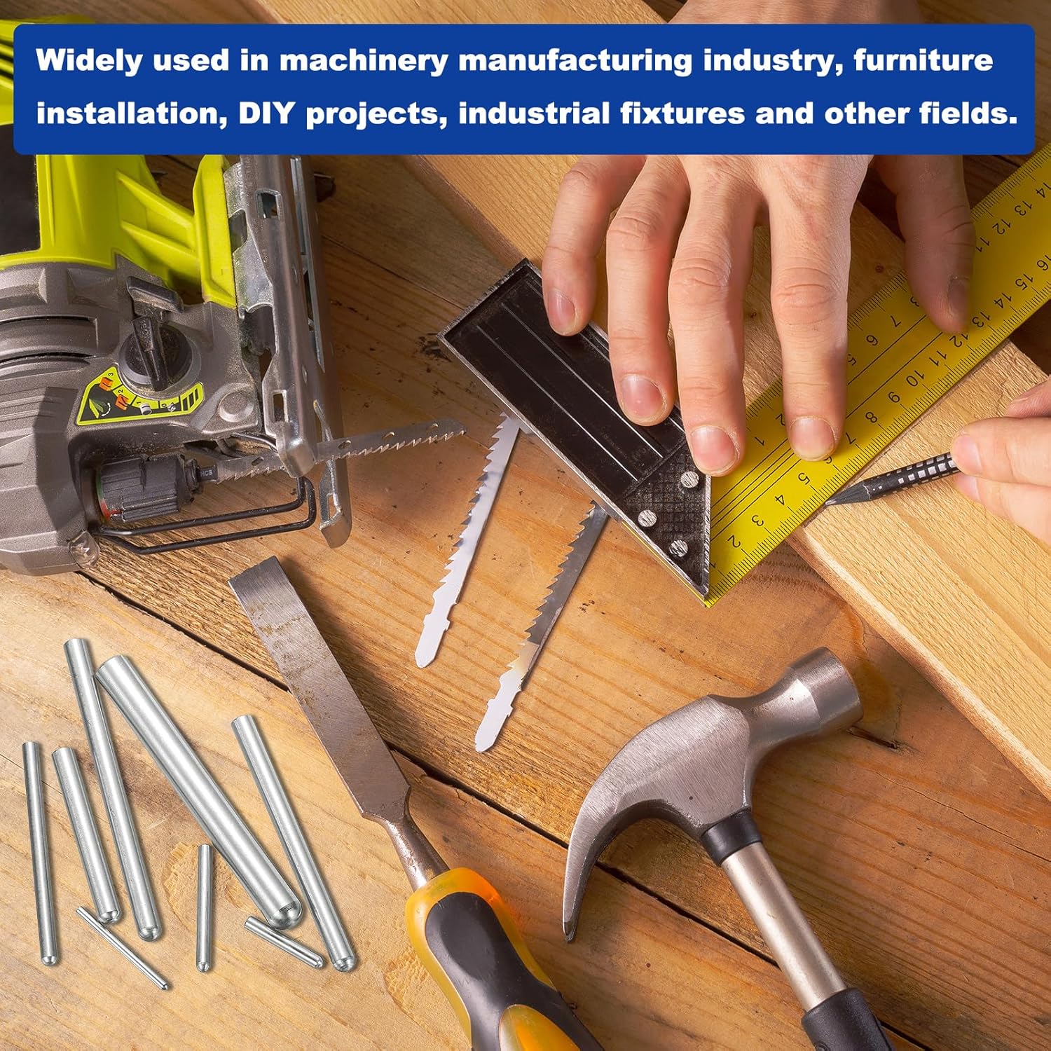 MECCANIXITY 12 pcs 304 Stainless Steel Dowel Pins, 3x30 mm Round Head Flat Chamfered End Metal Dowel Pin Shelf Support Pegs Rod Fasten Elements for Furniture DIY Project