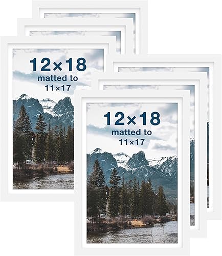 Vista 30 de FrameWorks Paquete de 2 portarretratos de 12 x 16 pulgadas con mate a 8 x 12 pulgadas, color negro, marco de fotos clásico de madera con vidrio