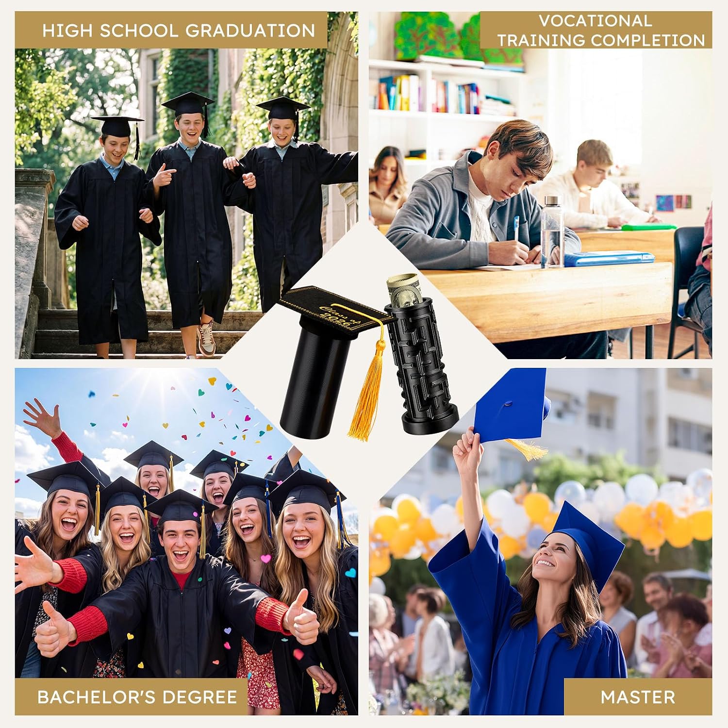 WenmthG 2026 Graduation Money Puzzle Box for Cash Gift - Grad Money Gift for Women Men Teens Adults - Surprise Mystery Gifts Box - Creative Gifts for Graduation Party Classroom - Fun Way to Give Cash