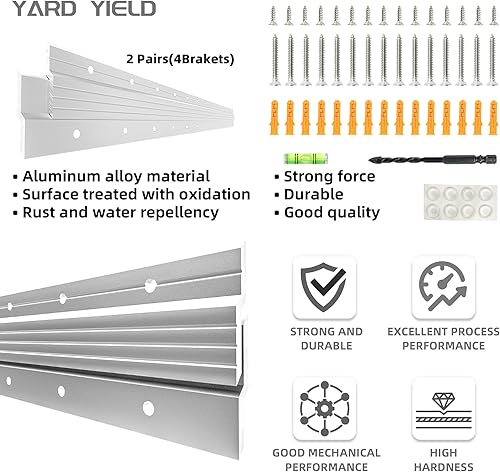 Miniatura 5 de Tacos franceses de 30 pulgadas para colgar cuadros, tacos franceses, clips de barra en Z de aluminio resistente para colgar varios artículos,