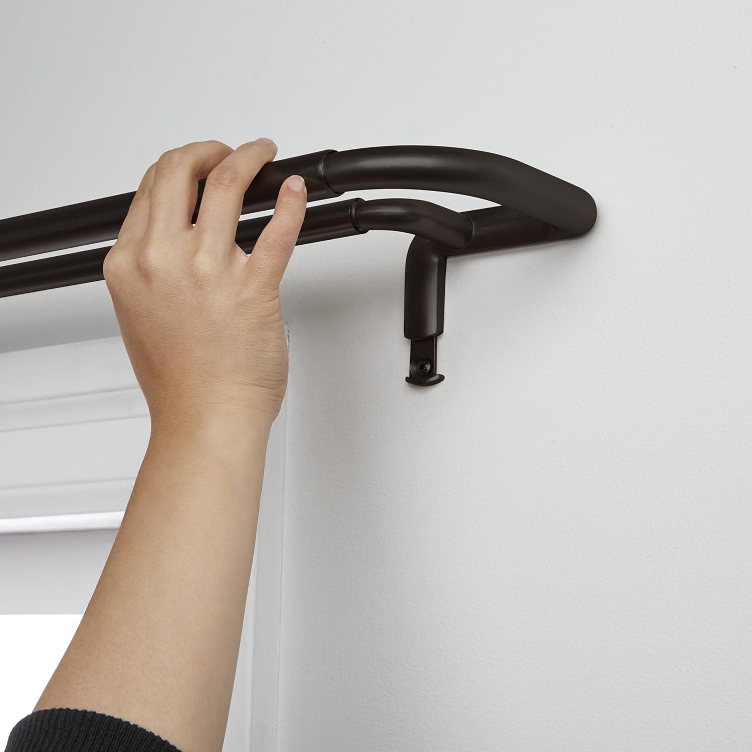 Umbra 1005799-797-REM Twilight Double Curtain Rod Set – Wrap Around Design is Ideal for Blackout or Room Darkening Panels, 28-48 Inch (71-122cm), Dark Bronze : Home & Kitchen