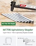 Meite MT7116 Amortisseur pneumatique pour revêtement - 22 Étendue 71 Series 9MM (3/8-Inch) Couronne 6-16MM (1/4-Inch à 5/8-Inch) Longueur de jambe Stapler fil fin Stapleur de meubles à alimentation aérienne