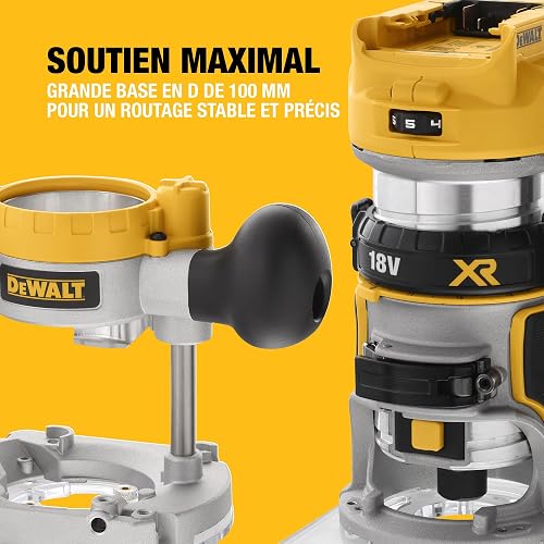 DEWALT 18V XR Brushless 1/4 in. (8mm) Compact Router, Tool Only, DCW604NT-XJ - 8